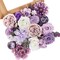 Artificial Purple Flowers Combo Silk Mix Peony Rose Hydrangea Fake Flowers (Purple)